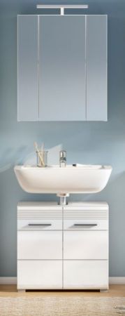 Badezimmer Spiegelschrank Leon in wei� Badschrank 3-t�rig 60 x 70 cm