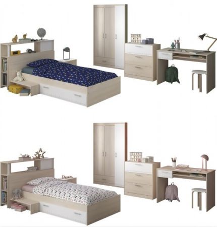 Parisot Kinder- und Jugendzimmer Set 6-teilig Charly9 in Akazie und wei�