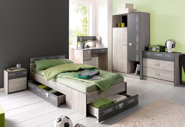 Parisot Kinder- und Jugendzimmer Set 5-teilig Fabric11 in Esche grau