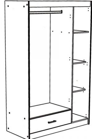 Parisot Kinder und Jugend Schlafzimmer Most Akazie und wei� Set mit Stauraumbett (160 x 200) und Kleiderschrank
