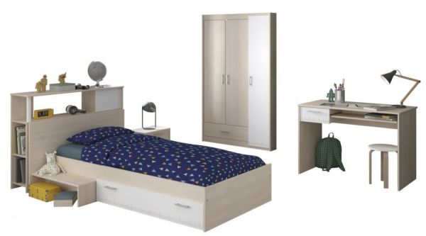 Parisot Kinder- und Jugendzimmer Set 5-teilig Charly10 in Akazie und wei�