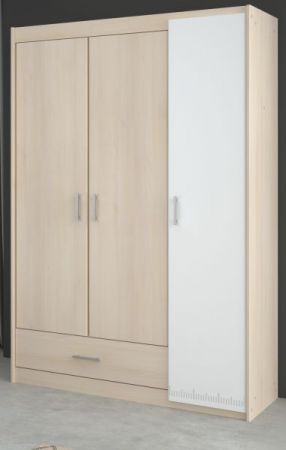 Parisot Kinder- und Jugendzimmer Charly6 in Akazie und wei� Set inklusive Kleiderschrank und Hochbett mit Schreibtisch