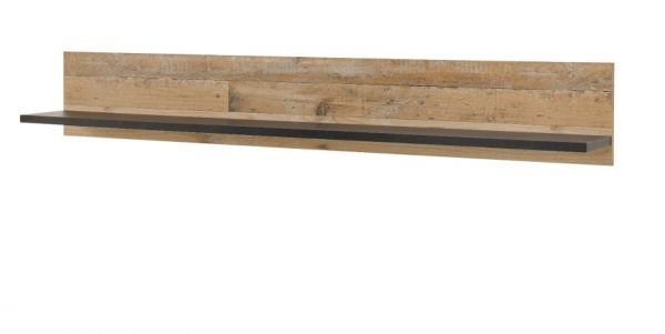 Wandboard Stove in Used Wood hell und anthrazit Wandregal 160 cm B�cherregal