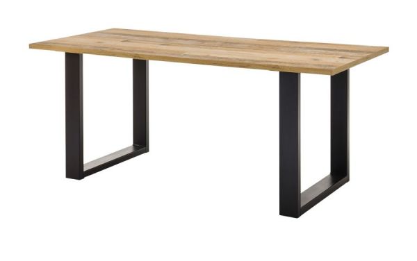 Esszimmer Set Stove in Used Wood hell und anthrazit Speisezimmer 3-teilig mit Esstisch, Vitrine und Sideboard