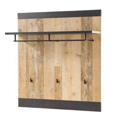 Garderobe Set 5-teilig Stove in Used Wood hell und anthrazit Garderobenkombination 206 x 200 cm