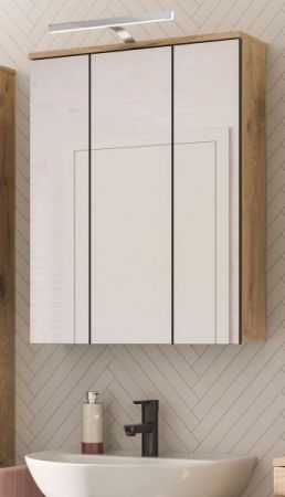 Badezimmer Spiegelschrank Tomaso in Nox Eiche Badschrank 3-t�rig 60 x 77 cm, Soft-Close