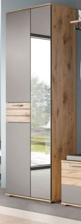 Garderobenschrank Tomaso in Nox Eiche und Basalt grau Garderobe oder gro�er Schuhschrank 70 x 200 cm