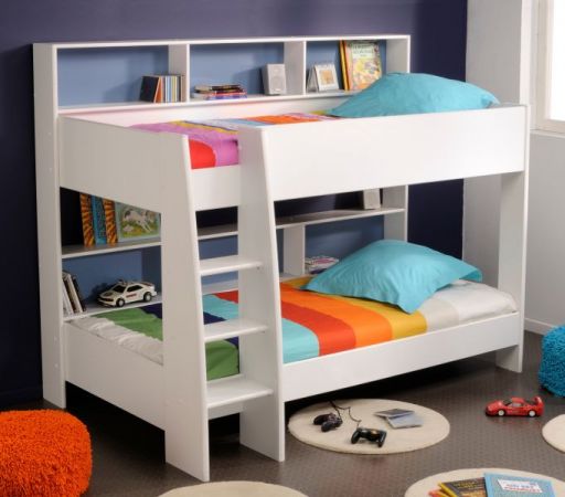 Parisot Etagenbett TamTam1 in wei� mit blau oder pink Kinder und Jugendzimmer Hochbett 209 x 165 cm