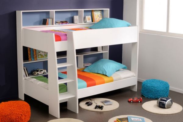 Parisot Etagenbett TamTam1 in wei� mit blau oder pink Kinder und Jugendzimmer Hochbett 209 x 165 cm