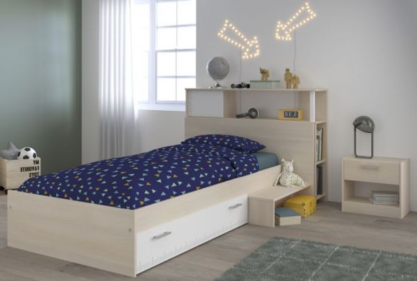 Parisot Kinder- und Jugendzimmer Set 3-teilig Charly Bett 90 x 200 cm, Regal und Nachttisch