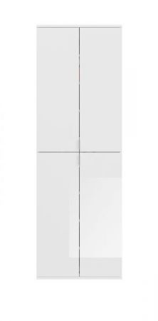 Garderobenschrank SystemX in wei� Hochglanz Schuhschrank 61 x 193 cm