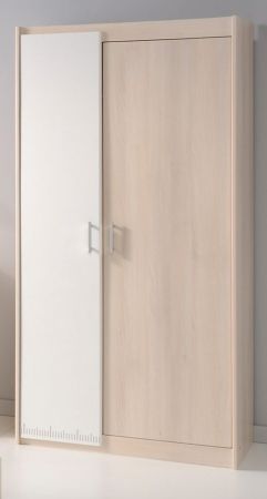 Parisot Kinder- und Jugendzimmer Charly5 in Akazie und wei� Set inklusive Kleiderschrank und Hochbett mit Schreibtisch