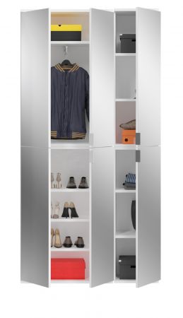 Garderobenschrank mit Spiegel SystemX in wei� Mehrzweckschrank mit Spiegelt�ren 91 x 193 cm
