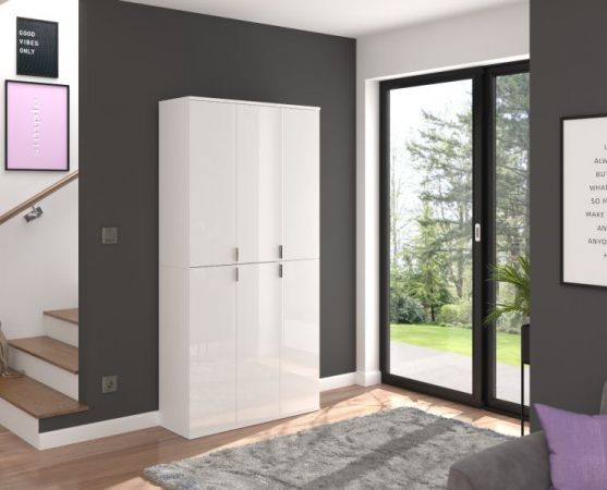 Schuhschrank SystemX in wei� Hochglanz Garderobe 91 x 193 cm