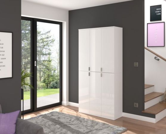 Schuhschrank SystemX in wei� Hochglanz Garderobe 91 x 193 cm