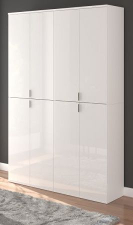 Kleiderschrank SystemX in wei� Hochglanz Mehrzweckschrank 122 x 193 cm