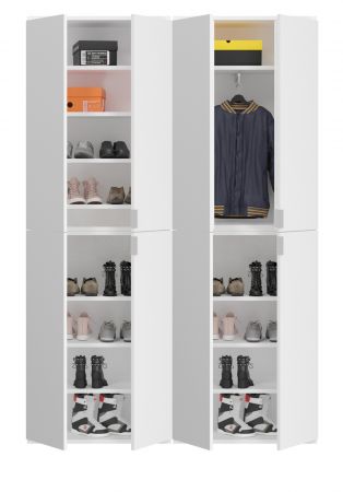 Kleiderschrank SystemX in wei� Hochglanz Mehrzweckschrank 122 x 193 cm