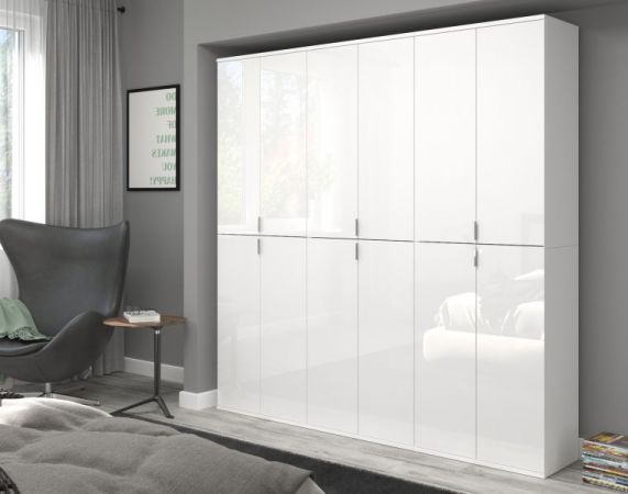 Garderobe SystemX in wei� Hochglanz Mehrzweckschrank 183 x 193 cm