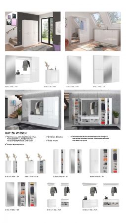 Garderobe SystemX in wei� Hochglanz Mehrzweckschrank 183 x 193 cm