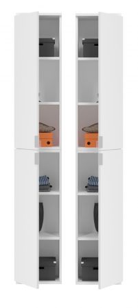Garderobenschrank SystemX in wei� Hochglanz Flurgarderobe mit Spiegelt�r 212 x 193 cm