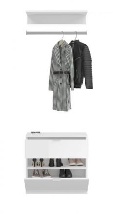 Garderobe SystemX in wei� Hochglanz Garderobenschrank 152 x 193 cm