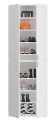Garderobenschrank SystemX in wei� Hochglanz Schuhschrank 212 x 193 cm