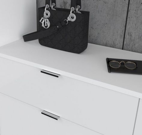Garderobenschrank mit Spiegel SystemX in wei� Hochglanz Kleiderschrank mit Spiegelt�r 273 x 193 cm