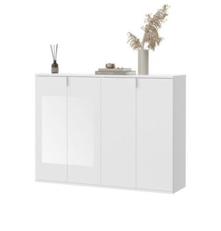 Kommode SystemX in wei� Hochglanz Sideboard Mehrzweckschrank 122 x 99 cm