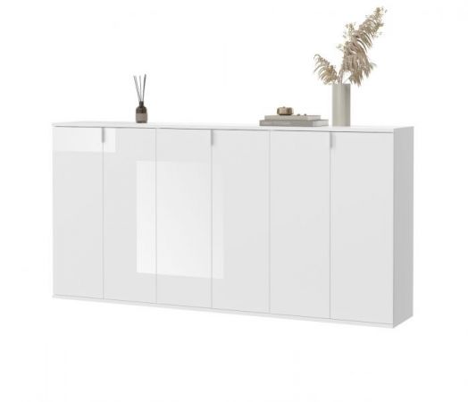 Sideboard SystemX in wei� Hochglanz Kommode Mehrzweckschrank 183 x 99 cm