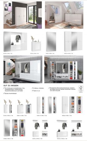 Sideboard SystemX in wei� Hochglanz Kommode Mehrzweckschrank 183 x 99 cm
