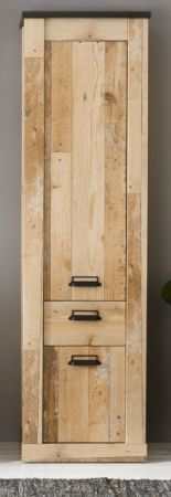 Badezimmer Hochschrank Stove in Used Wood hell und anthrazit Badschrank 51 x 201 cm