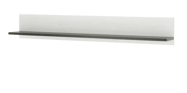 Wandboard Stove in wei� Pinie und anthrazit Landhaus Wandregal 160 cm B�cherregal