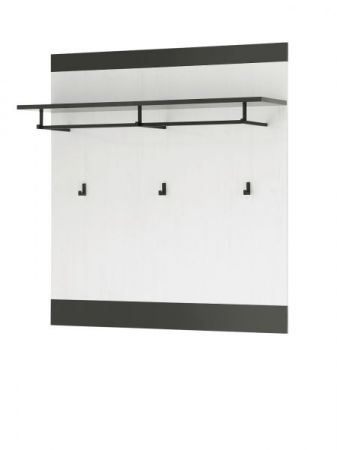 Garderobenpaneel Stove in wei� Pinie und anthrazit Landhaus Wandgarderobe 92 x 100 cm