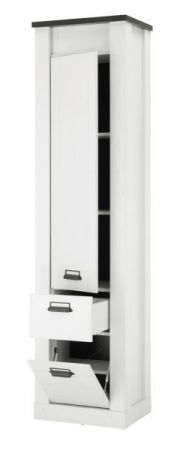 Garderobe Set 4-teilig Stove in wei� Pinie und anthrazit Landhaus Garderobenkombination 164 x 201 cm