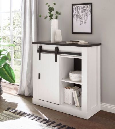 B�rom�bel Set Stove in wei� Pinie und anthrazit Landhaus mit Aktenschrank
