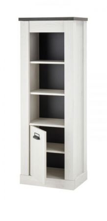 B�rom�bel Set Stove in wei� Pinie und anthrazit Landhaus mit Aktenregal und Wandregal