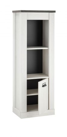 Badezimmer Regal Stove in wei� Pinie und anthrazit Landhaus Midischrank 51 x 146 cm