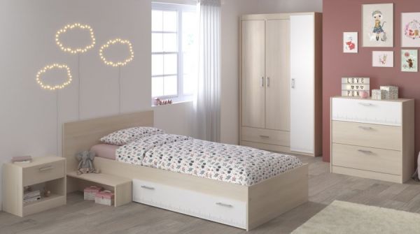 Parisot Kinder- und Jugendzimmer Set 4-teilig Charly12 in Akazie und wei�
