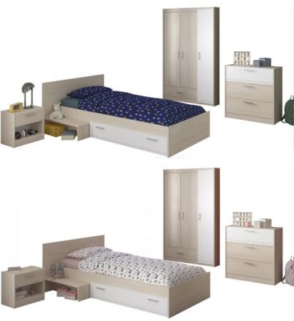 Parisot Kinder- und Jugendzimmer Set 4-teilig Charly12 in Akazie und wei�