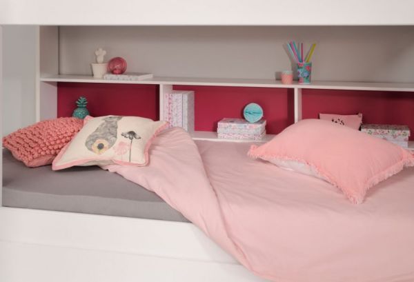 Parisot Etagenbett TamTam11 in wei� mit blau oder pink Kinder und Jugendzimmer Hochbett 208 x 164 cm
