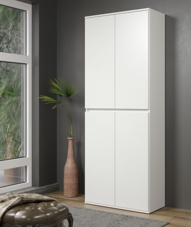Garderobenschrank Metro in Wei�, 4-t�riger Schuhschrank 74 x 191 cm