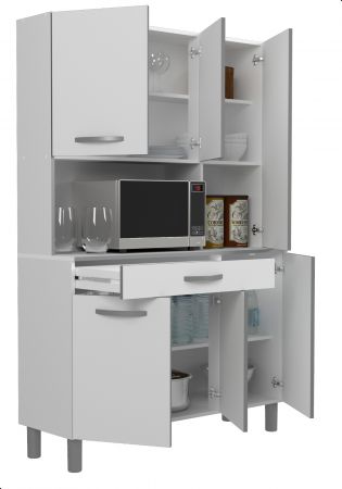 Parisot K�chenschrank Spring in wei� und grau K�che Buffet 120 x 181 cm