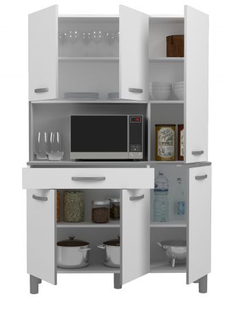 Parisot K�chenschrank Spring in wei� und grau K�che Buffet 120 x 181 cm