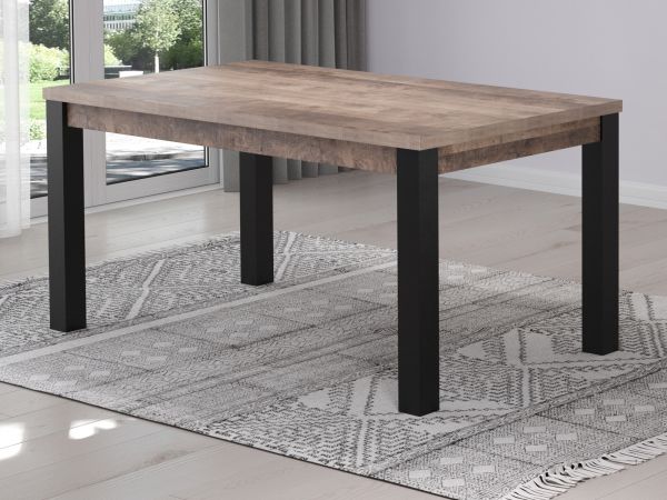 Esstisch Concrete in Eiche Tabak und schwarz K�chentisch 160 x 90 cm