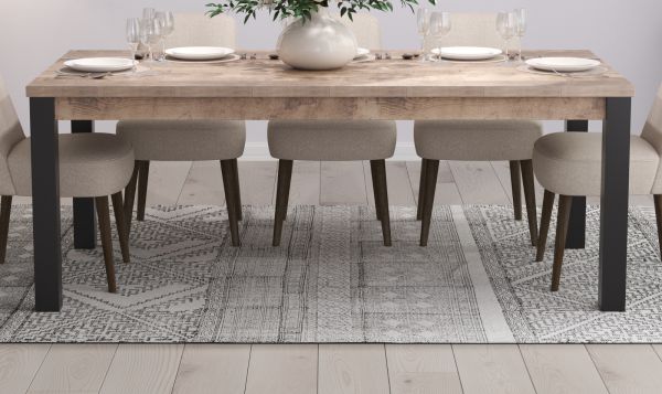 Esstisch Concrete in Eiche Tabak und schwarz K�chentisch 200 x 100 cm