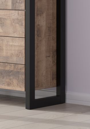 TV-Lowboard Concrete in Eiche Tabak und schwarz TV Unterteil 166 x 50 cm
