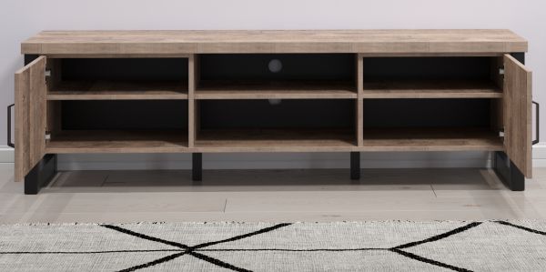 TV-Lowboard Concrete in Eiche Tabak und schwarz TV Unterteil 166 x 50 cm