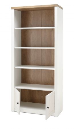 Regal Seyne in wei� Pinie und Eiche hell Landhaus Standregal 90 x 198 cm