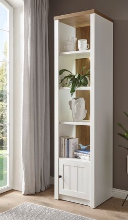 Regal Seyne in wei� Pinie und Eiche hell Landhaus Standregal 50 x 198 cm