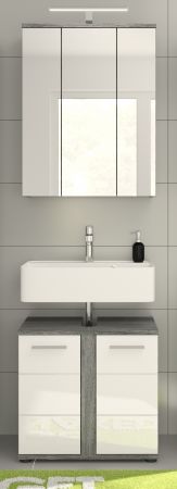 Badezimmer Spiegelschrank Bailey in Rauchsilber grau Badschrank 3-t�rig 60 x 77 cm